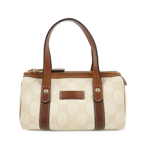 GUCCI GG Mini Boston Bag Hand Bag Supreme Leather 190400 Auth Used