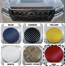 SET OF 2: GLOSS BLACK TAILGATE + Red HOOD Raised Letters Inserts 20-25 Frontier