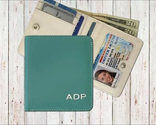 Personalized Genuine Leather Womens Mini Wallet, RFID Blocking, Coin Pocket