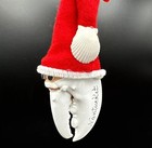Nantucket Lobster Claw Christmas Ornament Handmade 2004 Santa Hat Beach Seashell