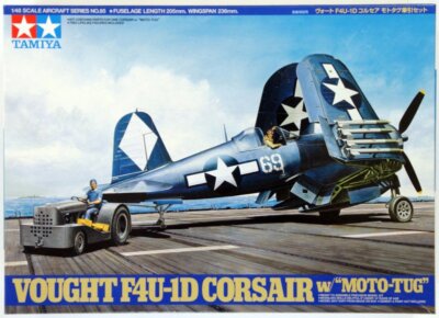 Tamiya 61085 1/48 Aircraft Model Kit U.S. Navy Vought F4U-1D Corsair w/Moto-Tug