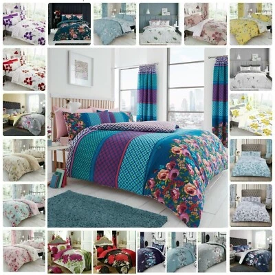 Printed Duvet Cover Set With Pillow cases Single Double King Super King Size