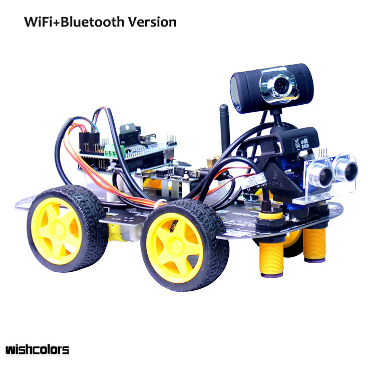 Programmable Robot Car Unfinished 2-DOF PTZ Tracking Line Obstacle Avoidance Goedkope populariteit