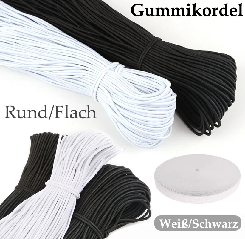 Gummiband Gummilitze Wäschegummi Hosengummi Bundgummi Elastisch Weiß