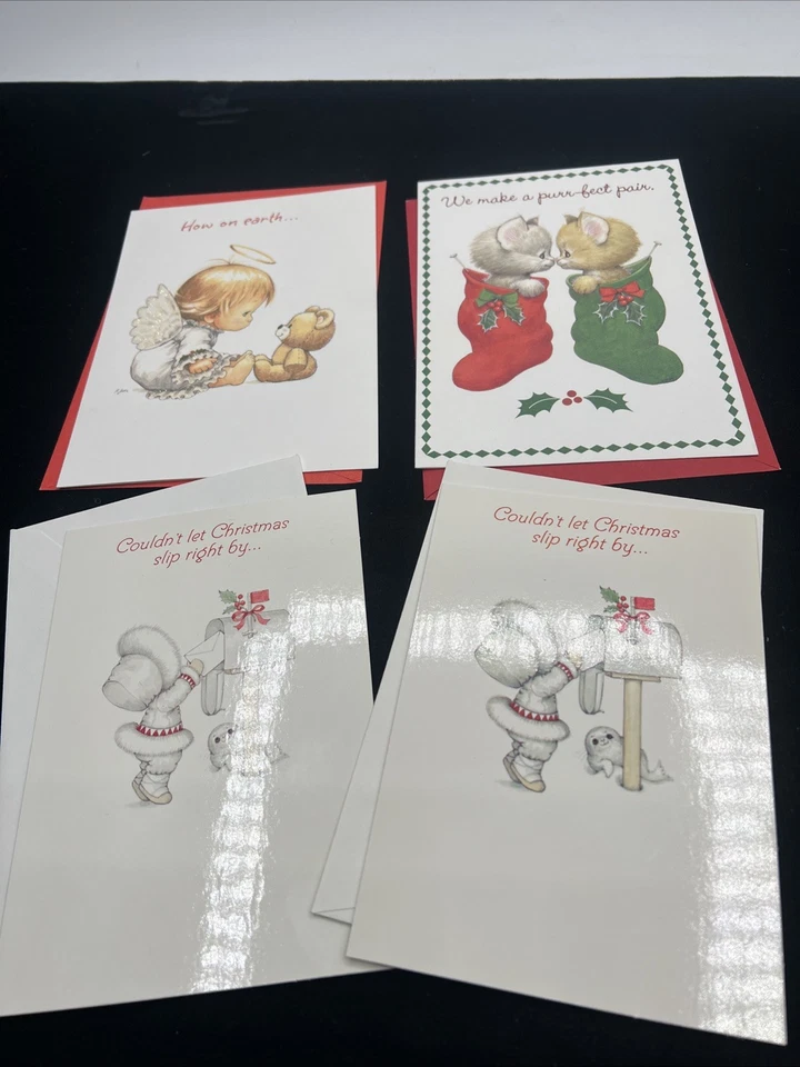 27 Unused Vintage Ruth Morehead Christmas Greeting Cards Collection Holly Babes - Image 3 of 4