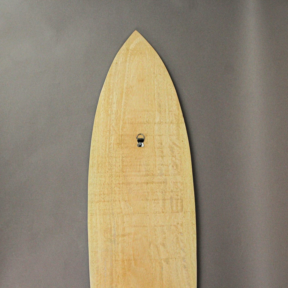 Tabla de surf de madera a rayas colgante de pared 39 pulgadas Foto 3 de 4