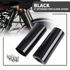 Smooth 2" Extended Fork Slider Covers For Harley Touring FLH Electra Glide Road