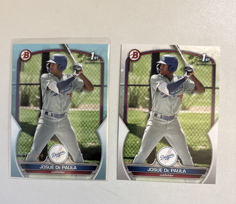 2023 Josue de Paula Bowman Prospects 1st Bowman Sky Blue Paper /499 Dodgers