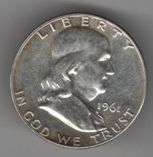 1961 P FRANKLIN HALF DOLLAR 90% SILVER 50¢ PHILADELPHIA UNITED STATES OF AMERICA