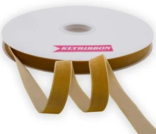 Vintage Gold Velvet Ribbon Single Faced,5/8 Inch X 25Yards Spool