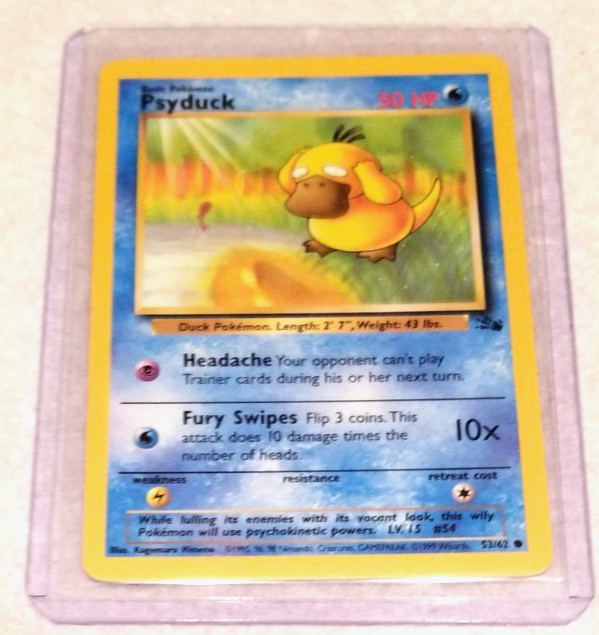 Psyduck - 53/62 - Fossil - Unlimited - Pokémon Card - Vintage - Near Mint