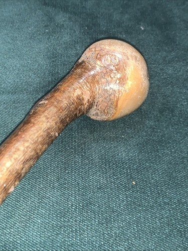 Bastone da passeggio vintage irlandese Blackthorn lungo 37" - manico a sfera radice - Foto 4 di 7