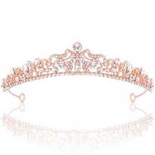 TOBATOBA Rose Gold Tiaras and Crowns for Women Girls Crystal