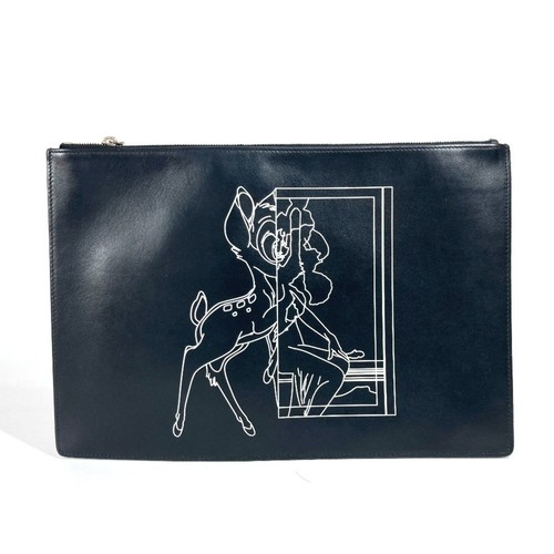 Givenchy Bambi Disney Clutch Bag Unisex Black White Used From Japan