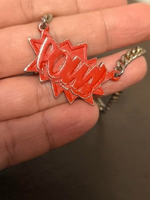 AMBUSH POW! Chain Necklace Pendant Red Gold Fashion Jewelry