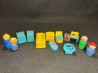 Vintage Fisher Price Little People Play Family Bath & Utility Room Set #725
