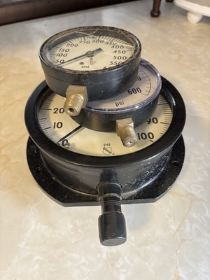 #ad Vintage PSI Ashcroft Pressure Gages Set of 3 $45.00