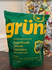 Gruns Adults Super Greens, Superfood Gummy Bears, Spirulina 26 packs (208-8 ct)