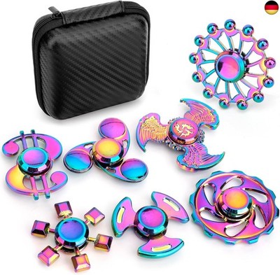  7PCS Cool Fidget Spinners Toy Pack Spielzeug Set for Kids Adults, Regenbogen 