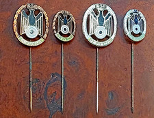 LOT 4 GERMANY WW2 DSB GEWEHR SHOOTING BADGE GES GESCH MARKED PIN 3 REICH GERMAN