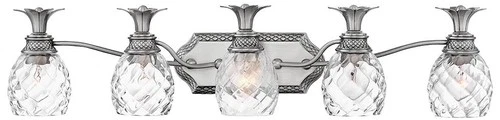 Hinkley Plantation 37" Pineapple Glass and Nickel 5-Light Bath Light - Picture 2 of 10