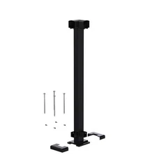 36 In. H X 4-11/16 In. W Matte Black Aluminum Deck Railing Corner Post Kit