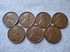 Lot of 7 S Mint Mark US Pennies 1939 1941 1944 1946 1947 1948
