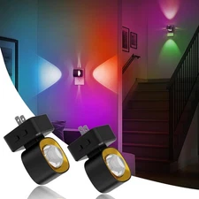 Night Lights Plug into Wall 10-Colored Changing 2 Pack RGB