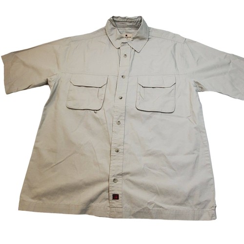 Woolrich Gris Para Hombre Manga Corta Mediana Abotonada Hecho en India