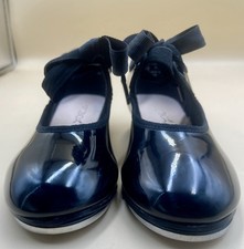 Capezio Girls Black Tele Tone Tap Shoes Size 13 1/2 M Elastic Lace Tie Laces