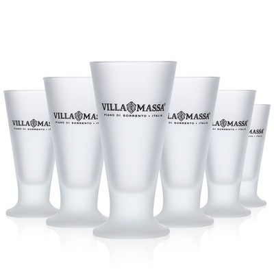 6x Villa Massa Limoncello Gläser Stamper Kurzer Glas 7cl Shot Satiniert
