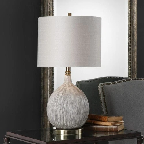UTTERMOST 27715-1 HEDERA TEXTURED IVORY TABLE LAMP MODERN NEUTRAL DECOR LIGHTING - Picture 3 of 6
