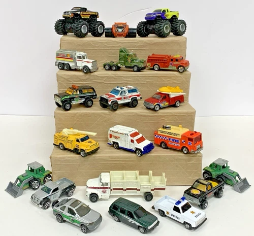 Vintage - Modern 20pc Lot Diecast Trucks Vans Hot Wheels Matchbox & More
