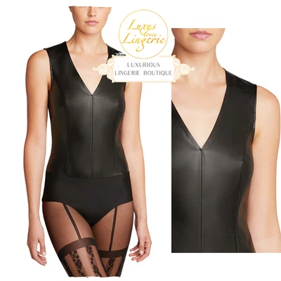 Jo Panty Body Par Wolford 36 S Noir Similicuir Élastique À L'arrière - Photo 1/3