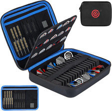 2025 Enhanced EVA Hard Shell Dart Case for 15 Darts and Accessories - Blue