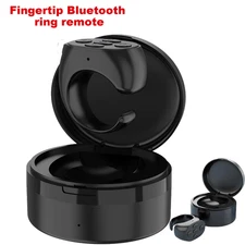 Rechargeable Fingertip Bluetooth Ring Remote - Cell Scroll/Camera Control Black