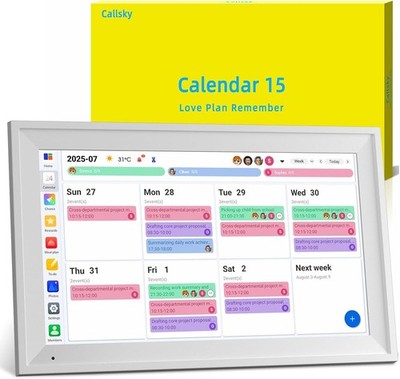15.6-Inch Smart Digital Calendar, Planner & Chore Chart, 1080p FHD IPS 64GB/4GB