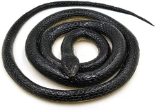 Realistic Rubber Snake, Lifelike Rubber Black Fake Snake Looks like Real Gag Gif