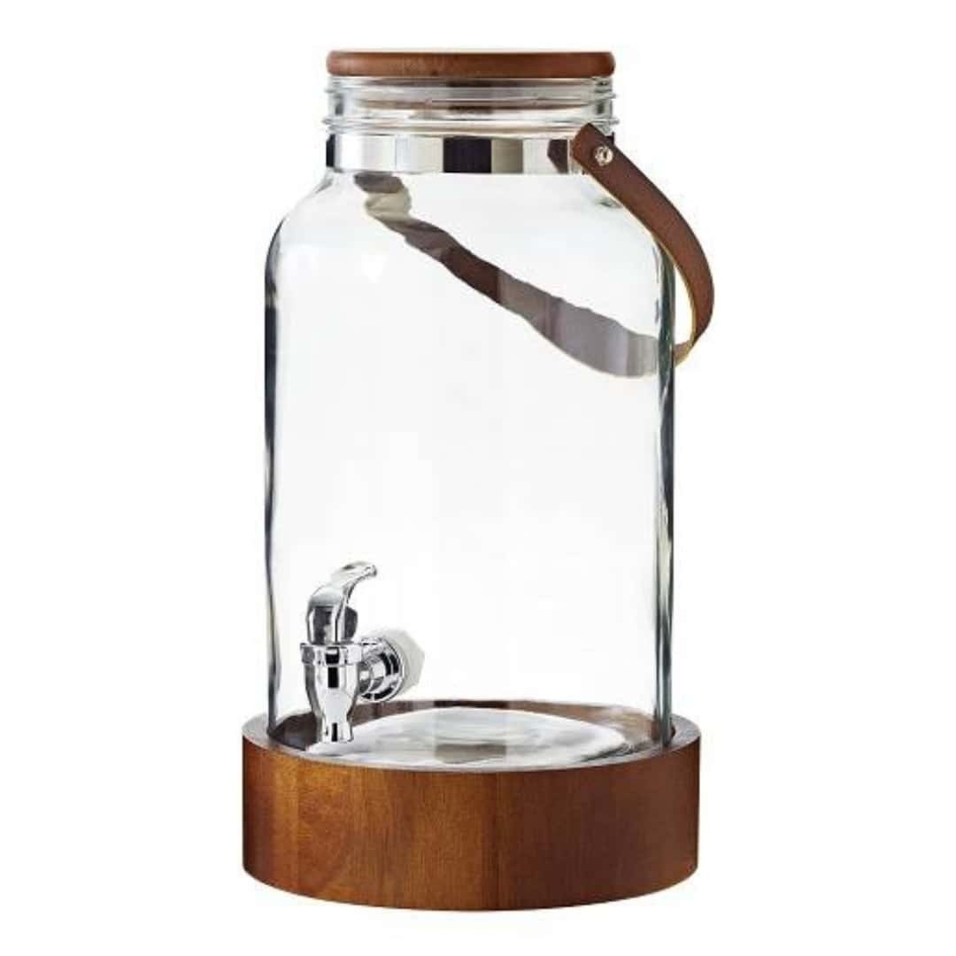 Big Jar Juice Dispenser With Acacia Base And Handle 5.8 L - Leone
