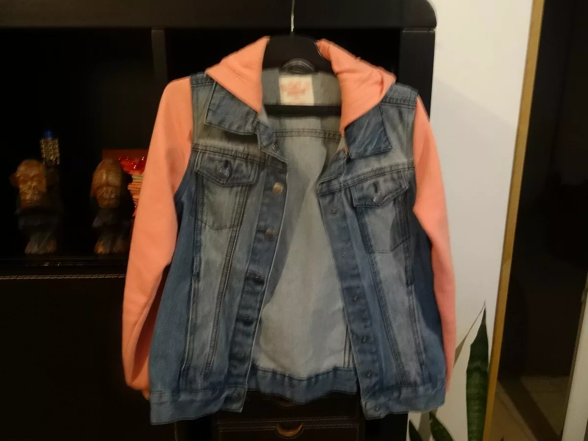 Veste en jean rose fille new arrivals