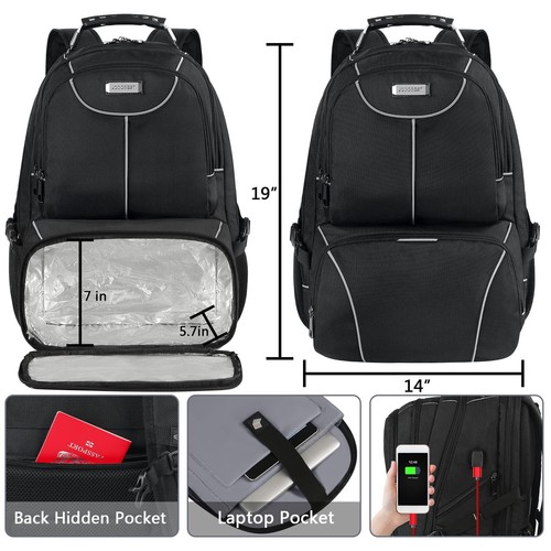 Lunch Bag Backpack, Insulated Cooler Lunch Box Backpack, Extra Large Travel L... - Picture 5 of 7