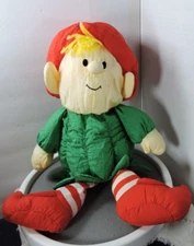 stuffins santa elf parachute material made in Korea vintage
