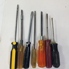 Lot Of 7 Vintage Antique Flathead Screw Drivers Screwdrivers Flex Hunter etc