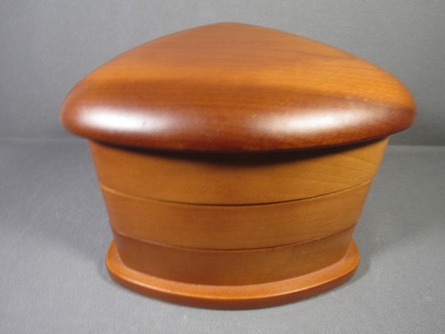Portagioie girevole in legno 6" x 4,25" foderato in feltro 3 scomparti bigiotteria - Foto 2 di 13