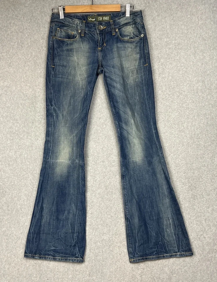 VINTAGE LTB Jeans Womens 27x32 Blue Denim Pants Low Rise Boot Wide Rodeo 90s Y2K - Image 3 of 4