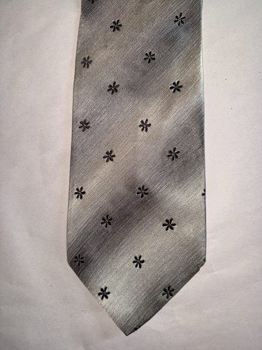 HUGO BOSS cravate pure soie gris argenté - Picture 2 of 6