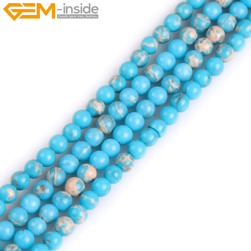 Mult-clolor Sea Sediment Jasper Stone Round Loose Beads Jewelry Making 15" - Picture 35 of 120