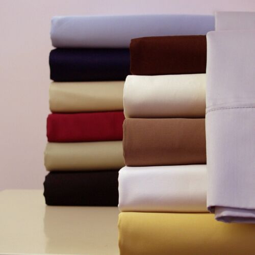 Luxury Soft Solid Attached Waterbed Sheet Set 650 TC Cotton Blend Deep Pocket - Picture 1 of 9