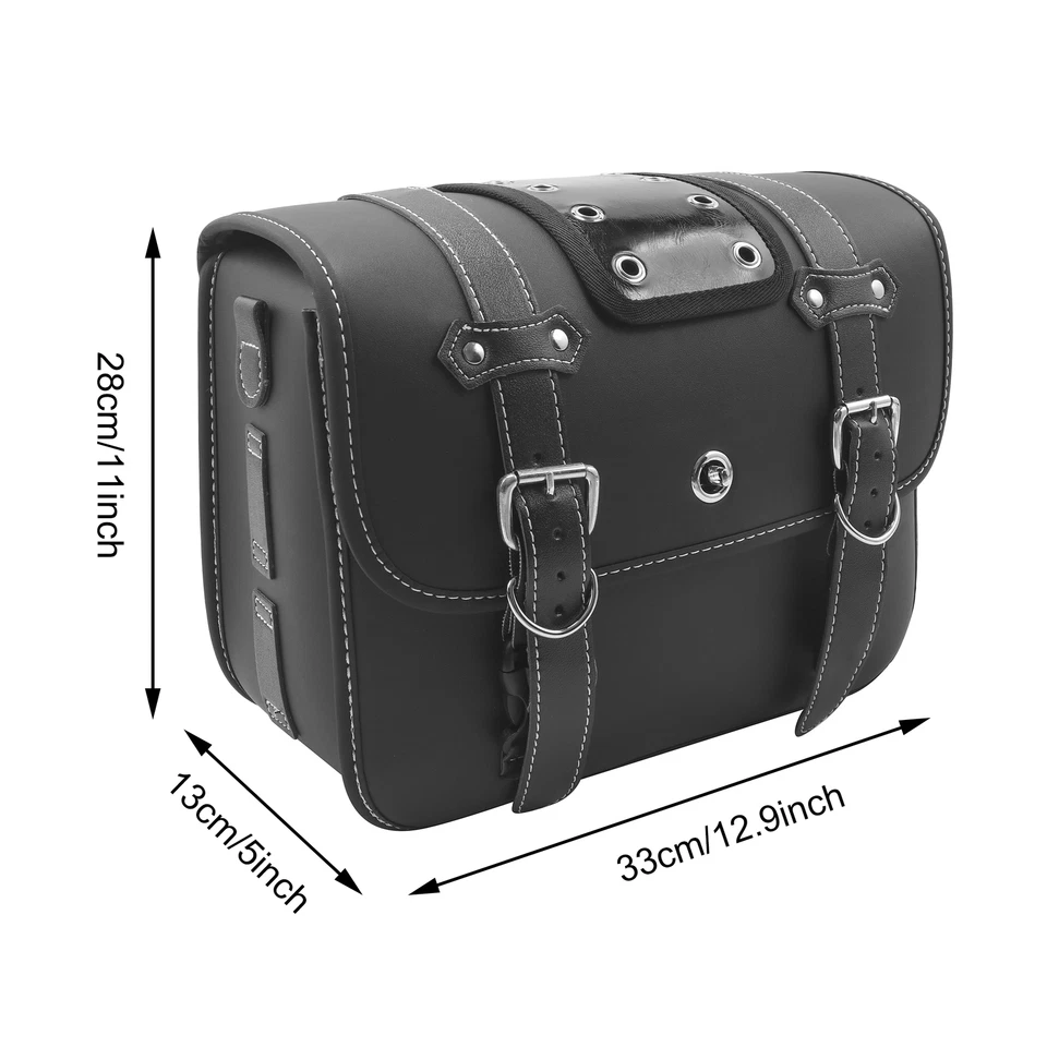 PU Leather Saddlebag Saddle Bag For Yamaha V Star XVS 250 650 950 1100 Custom - Изображение 2 из 4