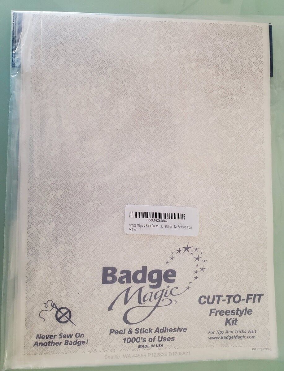 Lot of 2 Badge Magic Instant Fabric Adhesives Cut-to-Fit Freestyle Kit New  689076670425